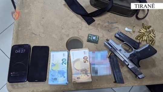 Lëvizte me pistoletë me fishek në fole, arrestohet 44-vjeçari në Tiranë! I gjendet një mjet identifikimi i falsifikuar, 6230 euro dhe kokainë