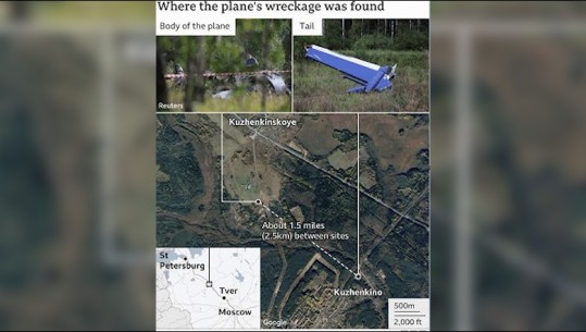Vdekja e Prigozhin, aviacioni rus nis hetimet: Avioni fluturoi vetëm 12 minuta, pati turbulenca dhe humbi kontrollin në sekondat e fundit