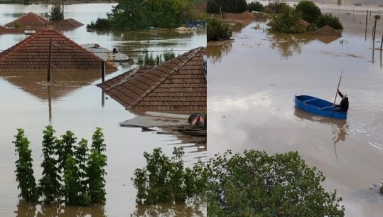 FOTOT+VIDEO/ Njerëzit ngjiten në çati për të shpëtuar nga përmbytjet! Stuhia 'Daniel' në Greqi, dërgohen helikopterë dhe evakuohen banorët