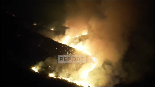 Zjarri në Livinë të Finiqit, prefekti Mamaj për Report Tv: Flakët nën kontroll, po punojmë për shuarjen! 100 zjarrfikës e efektivë të FA në terren