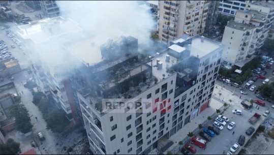 Zjarri në pallatin 11 kate, mjeku për Report Tv: Dupleksi s’është i imi, apartamenti e kam një kat më poshtë! Banesa m’u dogj