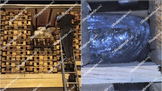 Report Tv siguron foto brenda kamionit me 300 kg kanabis, si ishin fshehur pakot mes paletave të drurit