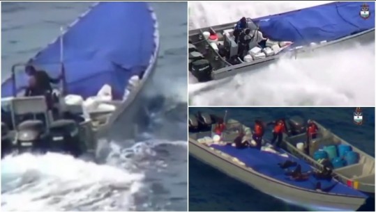 Shikoni video/ Ndjekja spektakolare në det që çoi në sekuestrimin e kokainës 100 milionë dollarëshe