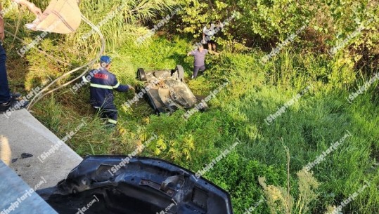 Lezhë/ Makina del nga rruga dhe përfundon në kanal në mbikalimin e Patokut, vdes rrugës për në spital 32-vjeçarja