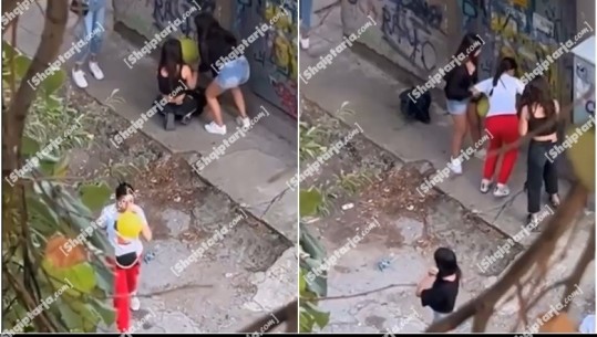 Pamjet virale: Adoleshentet konsumojnë tullumbacet me oksid azoti në Tiranë, momenti kur njëra prej tyre bie në tokë