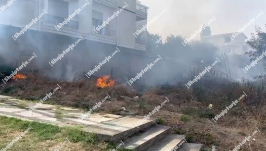 Zjarr pranë varrezave të dëshmorëve në Fier, zona mbulohet nga tymi, u rrezikua edhe një banesë