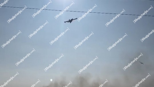Zjarri në Pishporo-Darzezë, mbërrijnë dy avionë Canadair për të shuar flakët
