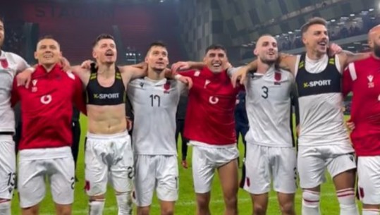 'O sa mirë me qenë shqiptar', lojtarët e Kombëtares këndojnë së bashku me tifozët pas Bullgarisë (VIDEO)
