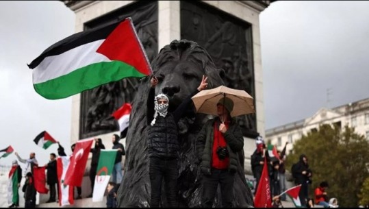Mijëra protestues marshojnë pro Palestinës në rrugët e Londrës