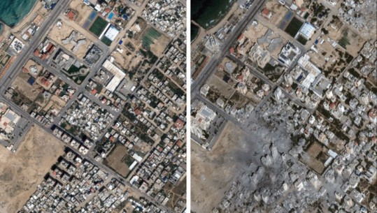 Imazhet satelitore tregojnë shkatërrimin në Gaza! Shtëpitë, shkollat ​​dhe spitalet të rrafshuara nga sulmet ajrore të Izraelit