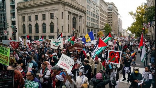 SHBA/ Protesta pro-palestineze në Uashington, slogane kundër Bidenit