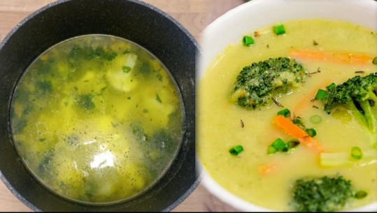 Supë me brokoli, patate dhe lulelakër nga zonja Albana