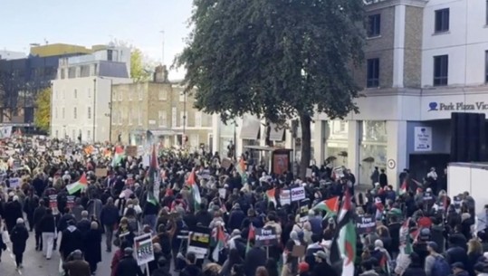 Dhjetëra mijëra protestues u mblodhën në Londër në solidaritet me Palestinën