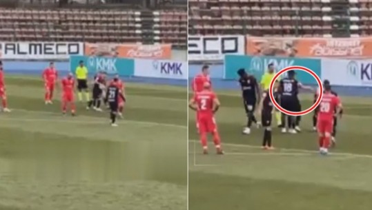 VIDEO/ Ndodh edhe kështu, lojtarët e Skënderbeut zihen për një penallti