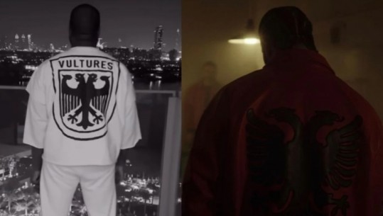 Pas këngëtarit Drake, Kanye West shfaqet me një bluzë me simbolin e shqiponjës dy krenare 