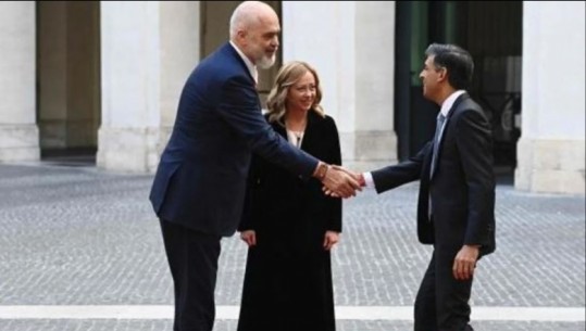 Itali/ Kryeministri Edi Rama pritet nga Giorgia Meloni, iu bashkohet edhe Rishi Sunak (VIDEO)