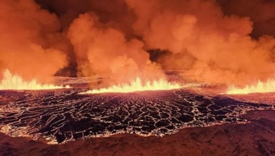 VIDEO/ Shpërthen vullkani gjigant në ishullin Reykjanes në Islandë, më i madhi në vitet e fundit