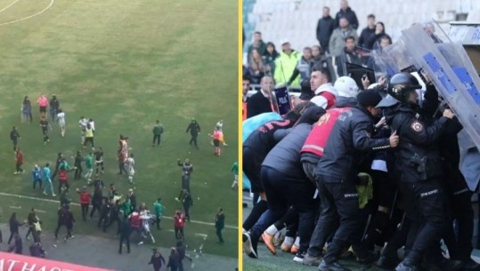 VIDEO/ Sherr dhe pesë kartona të kuq, degjeneron ndeshja e futbollit në Turqi