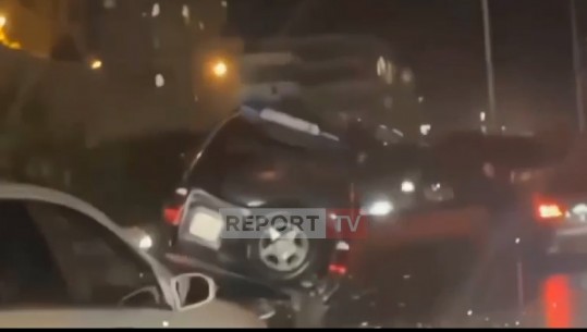 VIDEO/Përplaset makina e gardës me djalin e gjyqtares Gjoka, dalin pamjet pas aksidentit