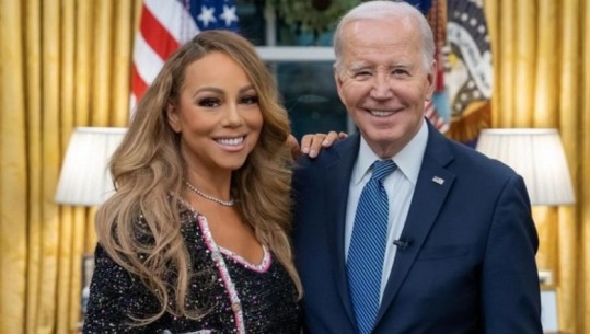 VIDEO/ Mariah Carey takohet me Joe Biden në Shtëpinë e Bardhë