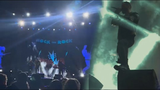 Festë mbi kalldrëme në Gjirokastër, Renis Gjoka dhe grupi Burn performancë elektrizuese