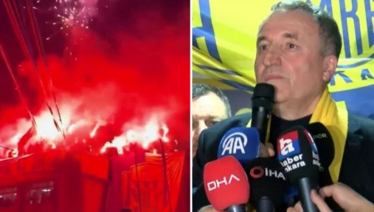 Lirohet presidenti që dhunoi arbitrin në Turqi, tifozët e presin si hero me flakadanë dhe këngë (VIDEO)
