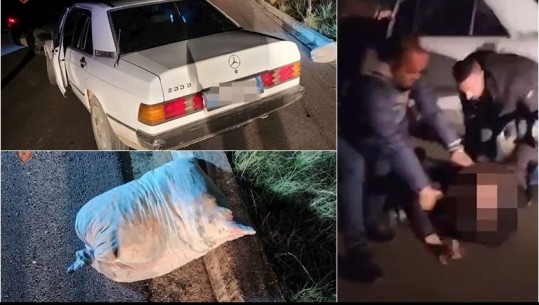 VIDEO/ Sarandë, në makinë me një thes me kanabis! 33 vjeçari kapet mat nga policia! Momenti i arrestimit