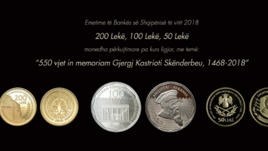Banka e Shqipërisë nxjerr në shitje monedhat dedikuar Skënderbeut 
