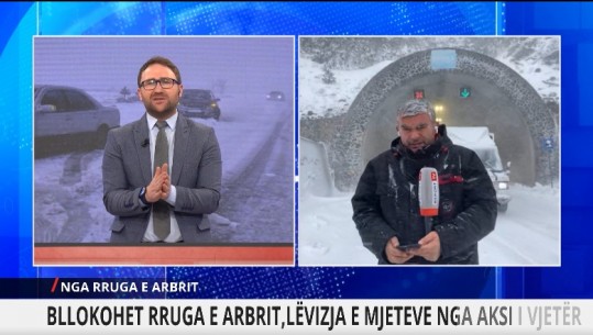 VIDEO/Stuhi të forta në Dibër, gazetari i Report Tv mbulohet nga dëbora në Qafë-Murrizë