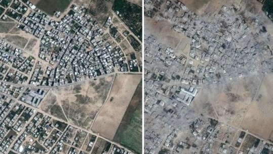 Foto satelitore të Gazës para dhe pas sulmeve izraelite