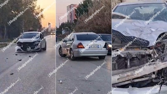 Fier/ Përplasen dy automjete, katër persona të plagosur! Makinat të shkatërruara (VIDEO)