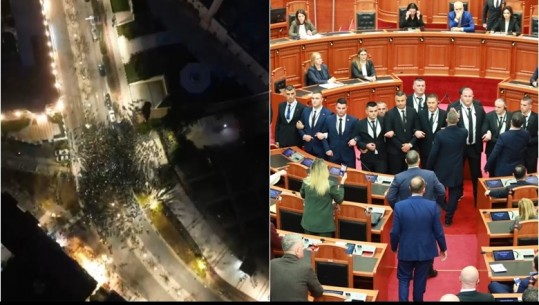 Deputetët e Rithemelimit s'heqin dorë nga kaosi në Kuvend, protestë jashtë! Garda ndalon të përjashtuarit! PS i paralajmëron: S'na ndalni (VIDEO + FOTO) 