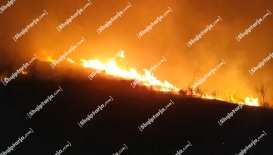 Vijon prej 2 orësh zjarri në Orikum të Vlorës, era e fortë favorizon përhapjen e flakëve