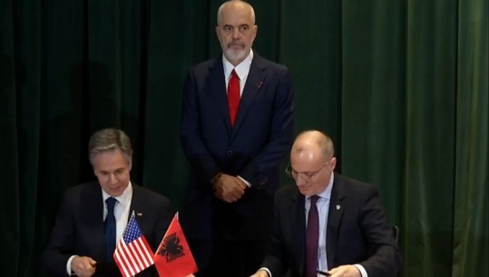 Blinken dhe Hasani firmosin në kryeministri 2 marrëveshjet mes Shqipërisë dhe SHBA