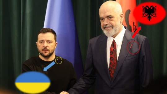 Zelensky ‘heq’ uniformën ushtarake në Tiranë, bluza e personalizuar me flamurin e Ukrainës e presidentit