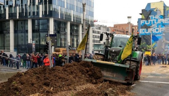 Brukseli në kaos, fermerët hedhin pleh organik në rrugë 