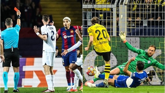 DIREKT/ Barcelona 1-3 PSG, Araujo dhe Xavi me karton të kuq te vendasit! Dortmund 2-2 Atl. Madrid në Champions League (GOLAT)