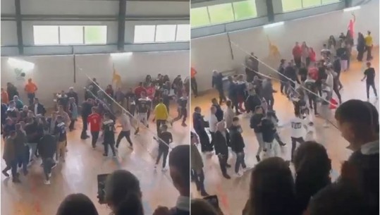 VIDEO  Grushta mes gjimnazistëve në Bulqizë  kampionati i volejbollit përfundon me rrahje masive  Policia i shoqëron në polici