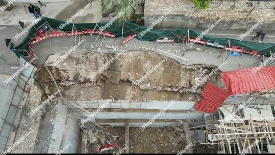 Shembet rruga ngjitur me pallatin në ndërtim, izolohen banorët e lagjes ‘Qazim Demi’ në Sarandë (VIDEO)