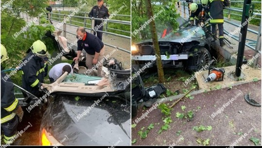 Tiranë/ 35-vjeçari humb kontrollin e makinës dhe përfunon poshtë urës së Lanës te rrethit i Shkozës! Dërgohet në spital