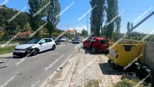 FOTO/ Aksident i fortë në aksin Lezhë-Shëngjin, makinat ‘shkërmoqen’, 2 të plagosur 