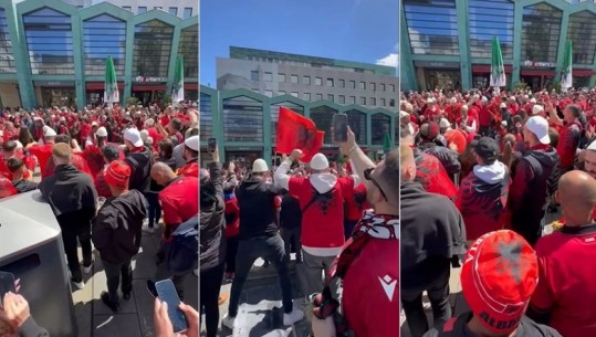 Sot Shqipëri-Itali, Dortmundi ‘pushtohet’ nga flamujt kuq e zi! Report Tv sjell atmosferën elektrizuese, tifozët shqiptarë: Fitojmë 2 me 1