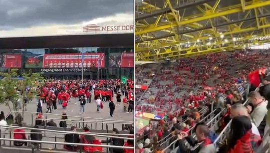 VIDEO/ 'O sa mirë me qenë shqiptar', tifozët e Kombëtares futen në 'Iduna Park'