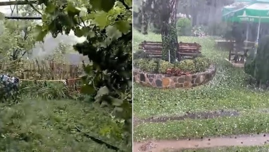 Elbasan/ Stuhi e fortë breshëri në Gjinar, dëmtohen të mbjellat 
