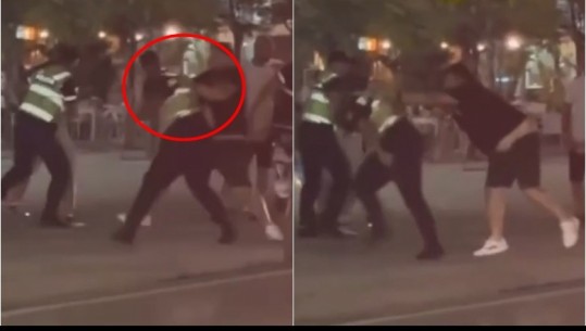 VIDEO/ Vlorë, 2 vëllezër, pronarë të skuterave rrahin me grushte e sende të forta policët në hyrje të Lungomares! Arrestohen, lëndohen 2 efektivë (EMRAT) 