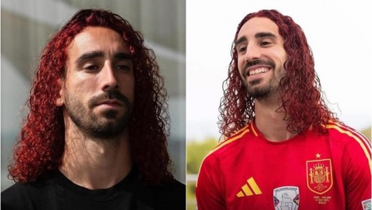 Euro 2024/ Cucurella i Spanjës mban premtimin, lyen flokët me ngjyrë të kuqe
