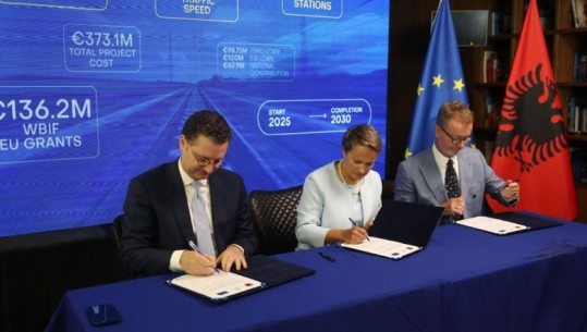 136 milionë Euro granti i BE për rehabilitimin e hekurudhës Vorë-Hani i Hotit! Firmoset marrëveshja Shqipëri - BE - BERZH