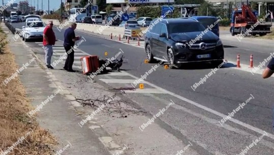 Durrës/ Aksident në Unazën e plazhit, automjeti përplaset me motorin e shpërndarësit të picave! 44 vjeçari dërgohet në spital