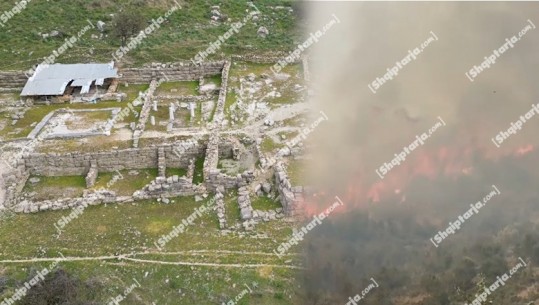 Sarandë/ Zjarr i madh në Finiq, digjet sipërfaqja e parkut arkeologjik, shikoni pamjet! Ndërhyhet nga ajri (VIDEO) 