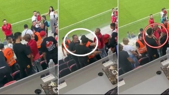 Thomas ngeli 'i ngrirë' te goli i Gjeorgjisë, i vëllai zihet me tifozët në tribunat e 'Air Albania'! Ndërhyn edhe Foto Strakosha (VIDEO)